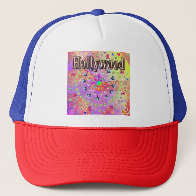 Hollywood Lucky Golden Hat Truckerkappe (Vorderseite)