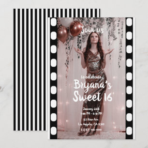 Hollywood Movie Film Fotografy Sweet 16 Einladung