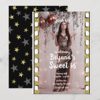 Hollywood Movie Gold Silver Stars Sweet 16 Foto I