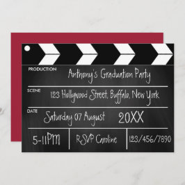 Hollywood Movie Graduation Party Chalkboard Invit Einladung