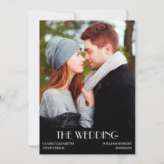 Hollywood Movie Poster Foto Hochzeitseinladung Save The Date (Vorderseite)
