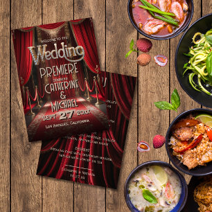Hollywood Movie Red Carpet Premiere Wedding Menükarte