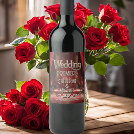 Hollywood Movie Red Carpet Premiere Wedding Weinetikett