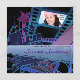 Hollywood Movie Star Sweet 16 Geburtstagsparty Einladung
