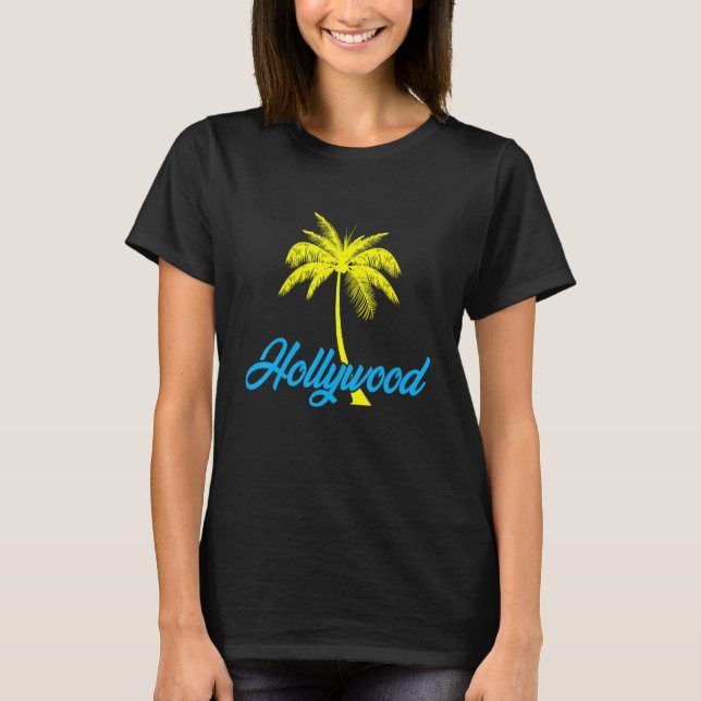 Hollywood Palm Tree in Los Angeles Kalifornien T-Shirt (Vorderseite)