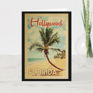 Hollywood-Palme-Vintage Reise Karte