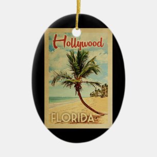 Hollywood-Palme-Vintage Reise Keramik Ornament