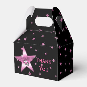 HOLLYWOOD PINK STAR Geburtstagsparty Fevor Boxes Geschenkschachtel