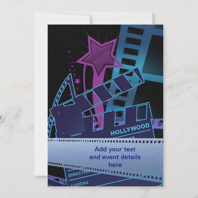 Hollywood Prom Template Einladung (Vorderseite)
