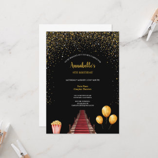 Hollywood Red Carpet Geburtstagsparty Einladung