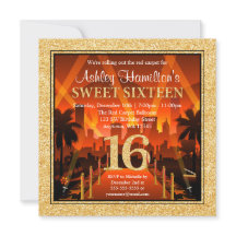 Hollywood Red Tepet City Gold Glitzer Sweet 16