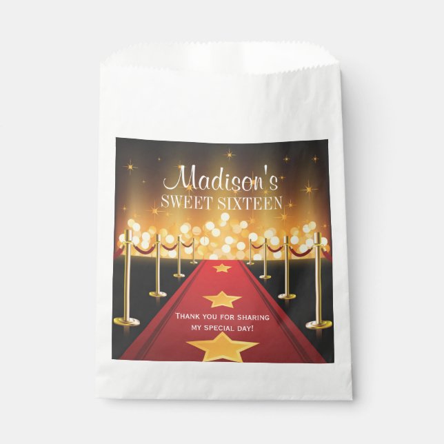 Hollywood Red Tepet Sweet 16 Favor Candy Bag Geschenktütchen (Vorderseite)