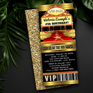 Hollywood Red Tepet Ticket-Party Einladungen