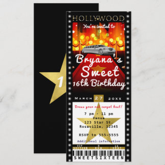 Hollywood Red Tepet VIP Party Ticket Einladung