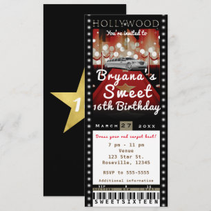 Hollywood Red Tepet VIP Party Ticket Einladung