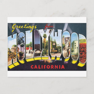 HOLLYWOOD Reisegepäck-Etikett Postkarte