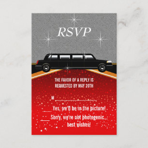 Hollywood-Roter-Teppich-Zusagen-Vorlage RSVP Karte