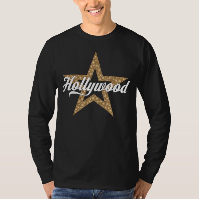Hollywood Script mit Star (White Type) T - Shirt (Vorderseite)