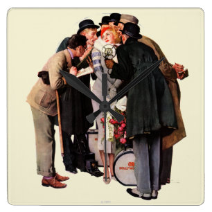 Hollywood Starlet Quadratische Wanduhr