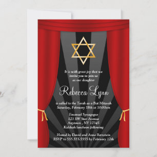 Hollywood Stern von David Bat Mitzvah Einladungen