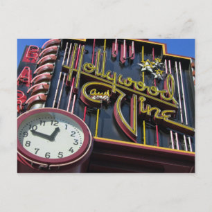 Hollywood und Wein-Schild Postkarte