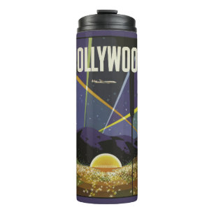 Hollywood USA individueller Name Vintage Reisebech Thermosbecher