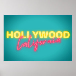Hollywood Vintage Neonlichter Poster