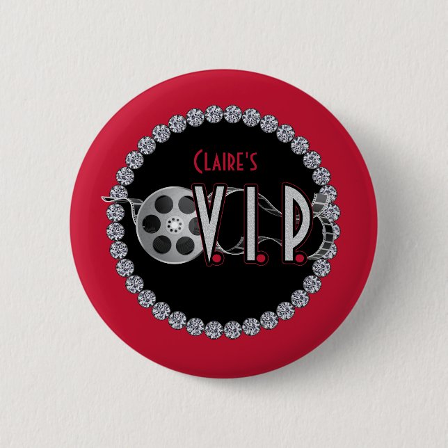 Hollywood VIP Geburtstag Button (Vorderseite)