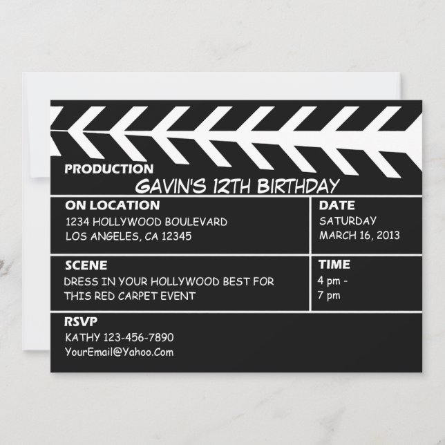 Hollywood Walk of Fame Invitation Einladung (Vorderseite)