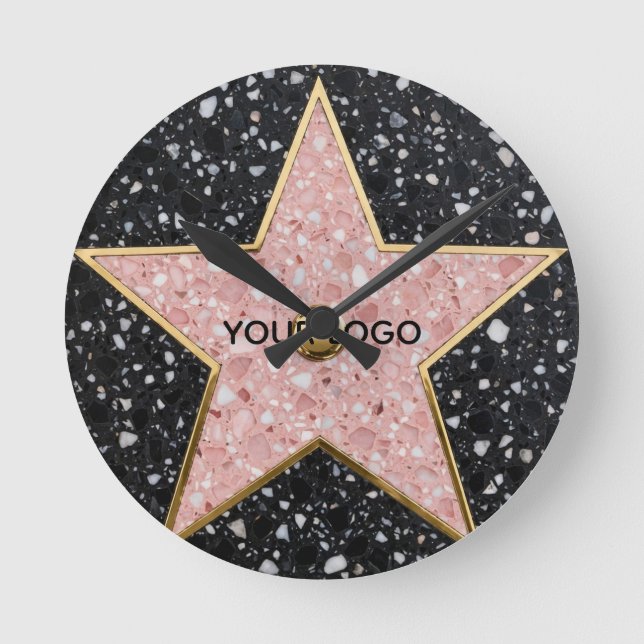 Hollywood Walk of Fame Square Coaster Runde Wanduhr (Vorderseite)
