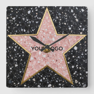 Hollywood Walk of Fame Square Untersetzer Quadratische Wanduhr
