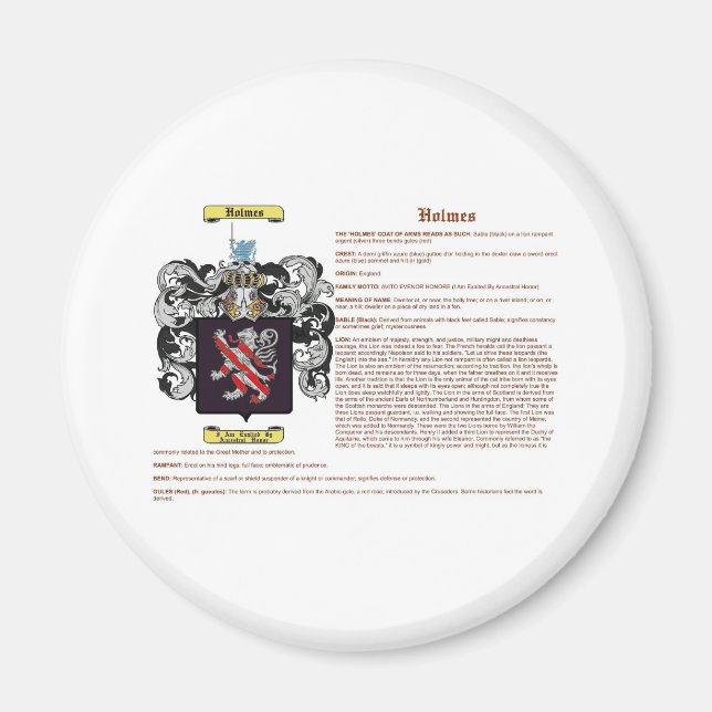 Holmes (englisch(Sinn)) Magnet (Vorne)