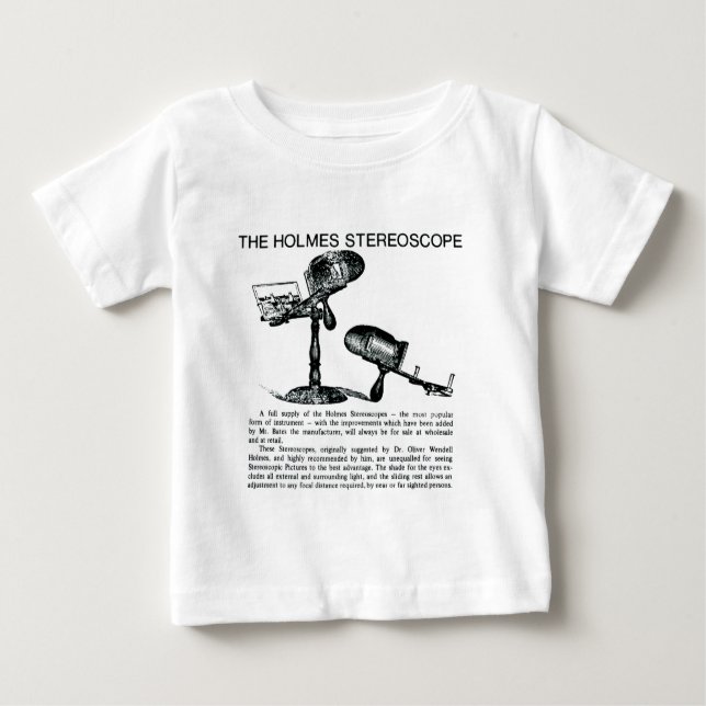 Holmes-Stereoskopwerbung - Vintag Baby T-shirt (Vorderseite)