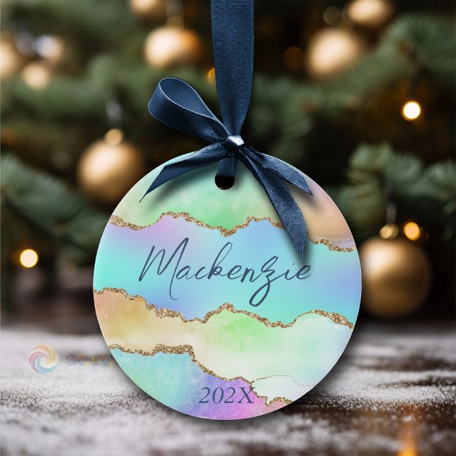 Holo Agate | Imitate Iridescent Pastel Ombre Marmo Keramik Ornament (Von Creator hochgeladen)