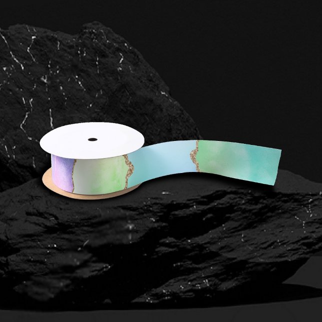 Holo Agate | Imitate Iridescent Pastel Ombre Marmo Satinband (Von Creator hochgeladen)