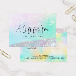 Holo Glitzer Pastel Modern Certificate - Geschenkk
