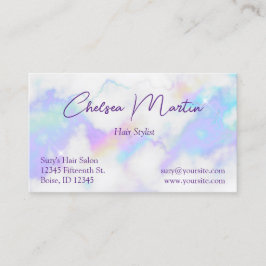 Holo Marble Glam Handgeschriebenes Signaturskript Visitenkarte