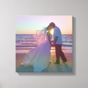 Holo Rainbow Overlay Wedding Foto Leinwanddruck