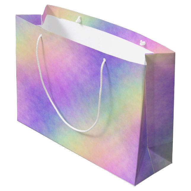 holo rainbow soft ombre: große geschenktüte (Rückseite Schrägansicht)