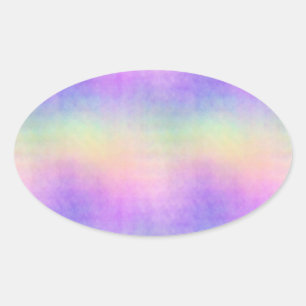 Holo-Regenbogen-Weich-Ombre: Ovaler Aufkleber