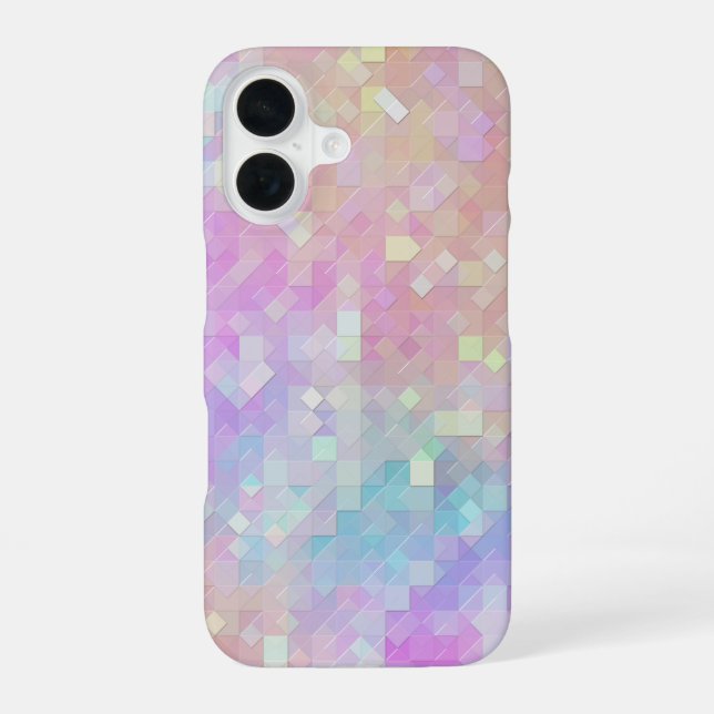 Holo-Sparkel-Mosaik : iPhone 16 Hülle (Rückseite)