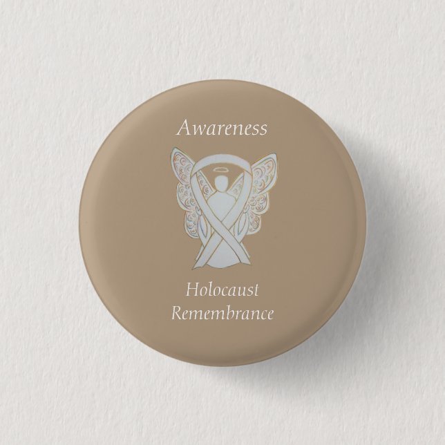 Holocaust-Erinnerungsgedanken Weißes Band-Button Button (Vorderseite)