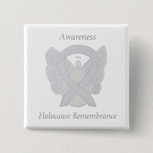 Holocaust-Erinnerungsgedanken Weißes Band-Button Button