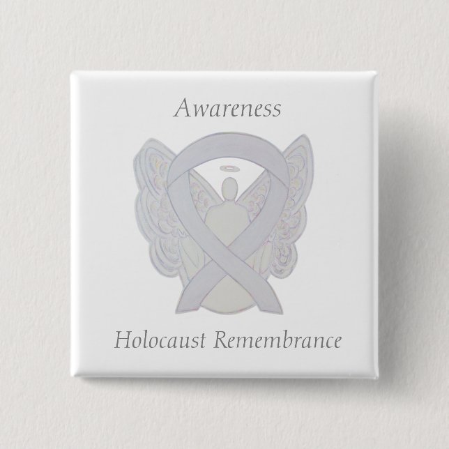 Holocaust-Erinnerungsgedanken Weißes Band-Button Button (Vorderseite)