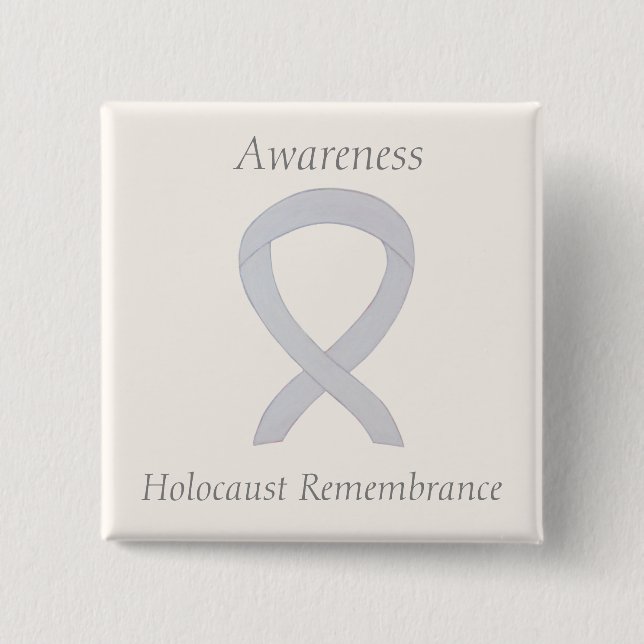 Holocaust-Erinnerungsgedanken Weißes Band-Button Button (Vorderseite)