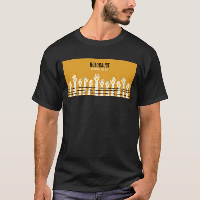 Holocaust-Gedenktag mit Stacheldraht T-Shirt (Vorderseite)