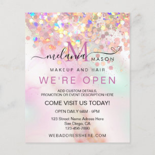 Hologlitter-Makeup-Artist mit Alkoholtinte Chic Flyer