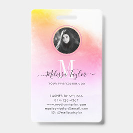 Holografie Pink und Gold Foto Script Mit Monogramm Ausweis