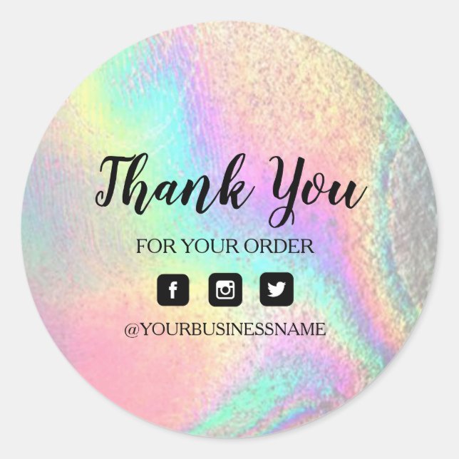 Holografie Unicorn Aufkleber . Eleganz und Harmoni (Vorderseite)