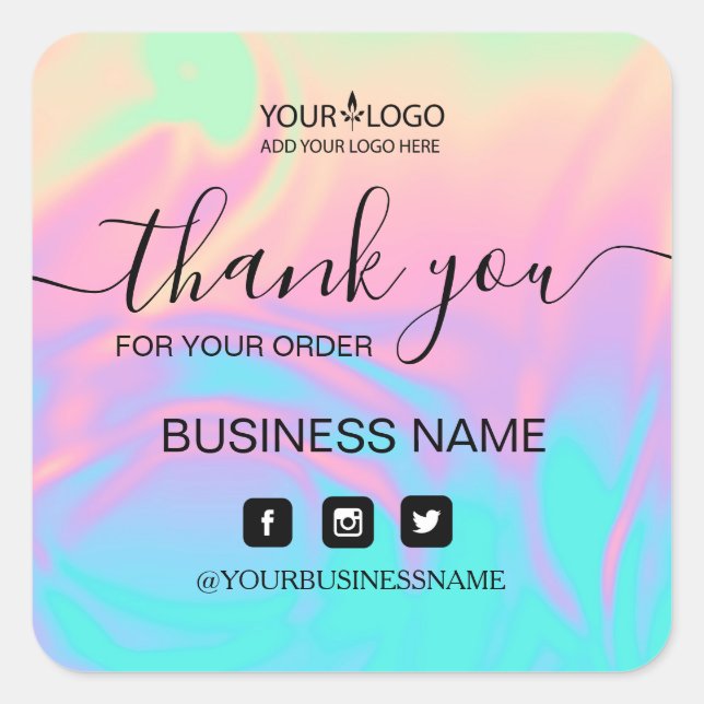 Holografie Unicorn Aufkleber . Eleganz und Harmoni (Vorderseite)